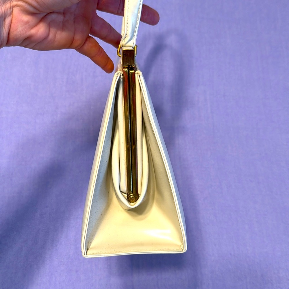 Vintage Theodor purse from the 1950’s.  Never used. Cream leather. - Picture 8 of 11
